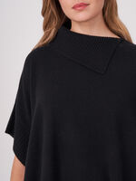 Cashmere blend poncho with long fringes image number 2