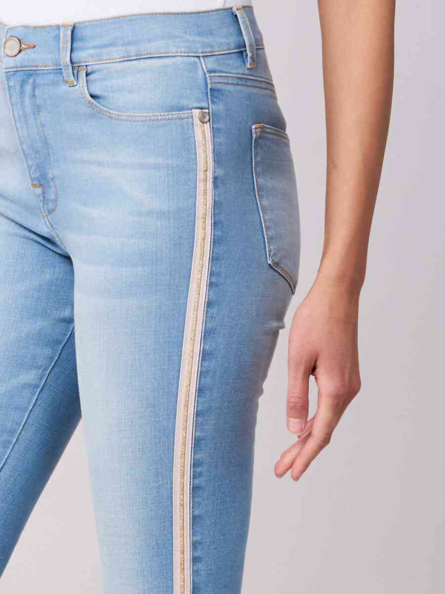 Jeans with stripe detail image number 1