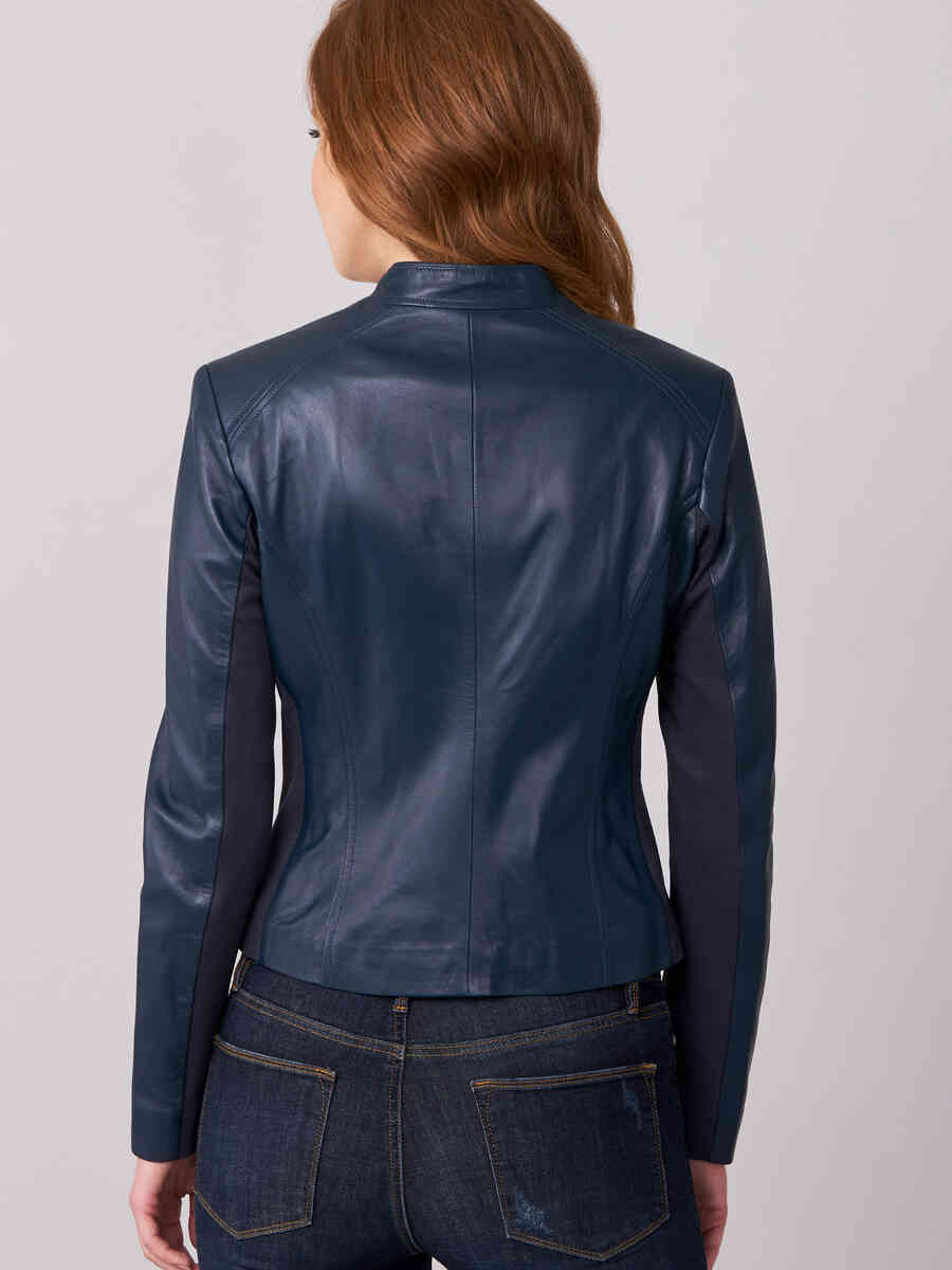 Cropped leather jacket image number 9