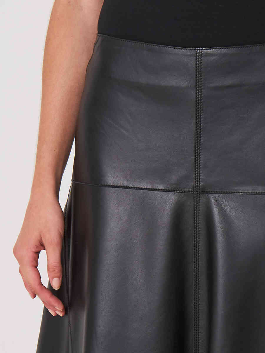 A-line leather skirt image number 2