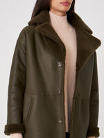 Shearling leather reversible coat image number 2