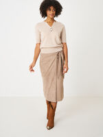 Leather wrap front skirt image number 3