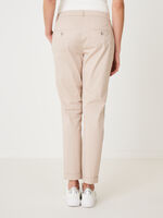 Stretch cotton women's chinos with side metallic stripes image number 1