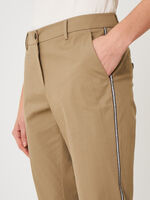 Stretch cotton women's chinos with side metallic stripes image number 2