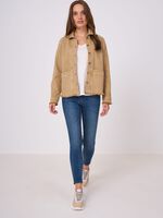 Cotton loose fit jacket with fringe image number 4