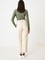Loose fit leather pants with waist band image number 1