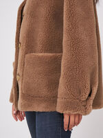 Reversible vegan teddy wool coat image number 2