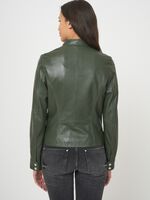 Fitted leather biker jacket image number 1