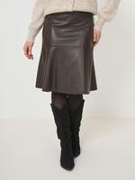 Knee length A-line leather skirt image number 0