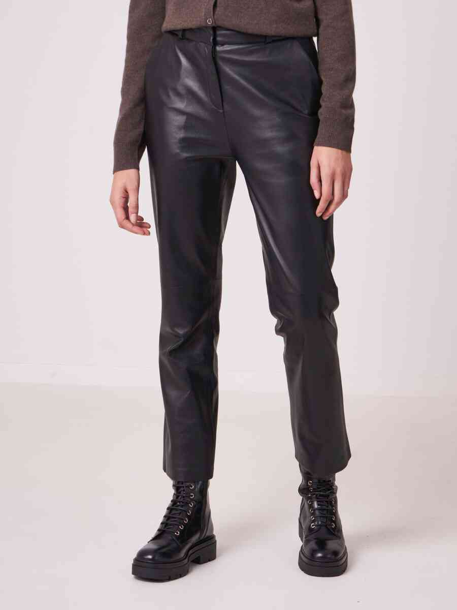 Wide leather pants