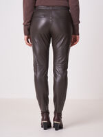 Soft leather pants with elastic waist image number 1