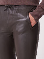 Soft leather pants with elastic waist image number 2