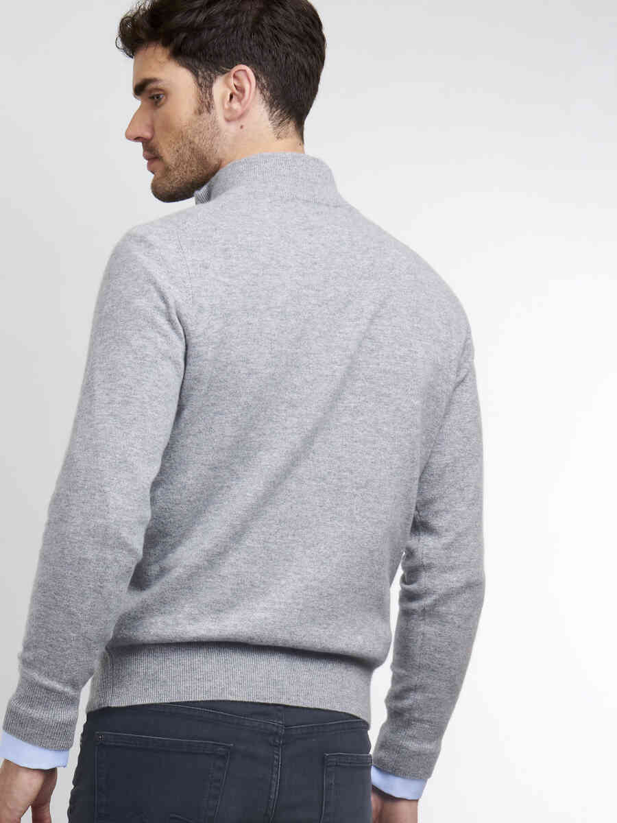 Men's cashmere half-zip sweater image number 1