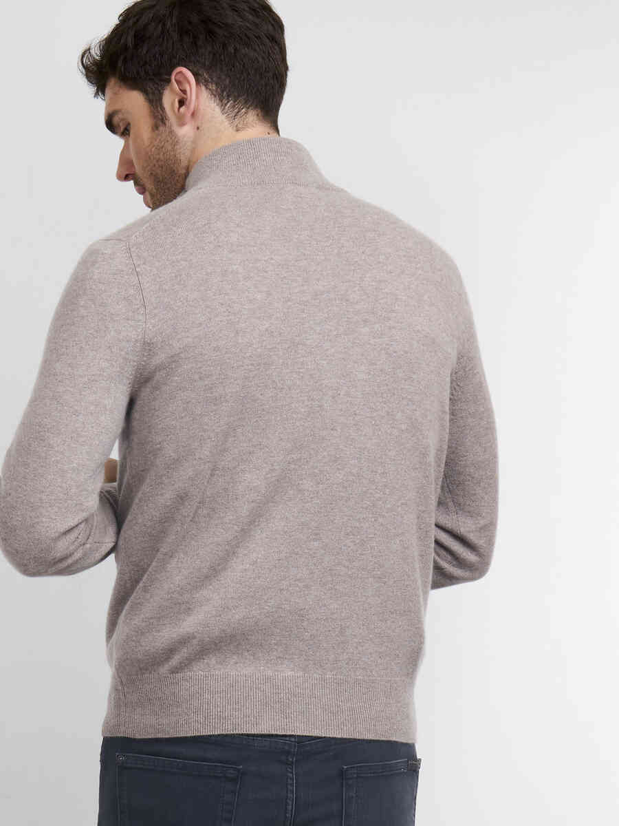 Men's cashmere half-zip sweater image number 1