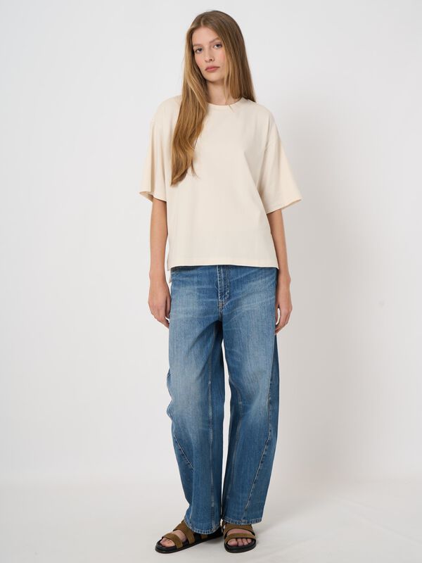 Boxy T-Shirt aus Stretch-Baumwolle