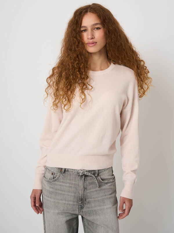 Luftiger Oversize-Kaschmirpullover mit Rundhals