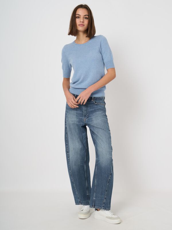 Women&rsquo;s short sleeve organic cashmere sweater