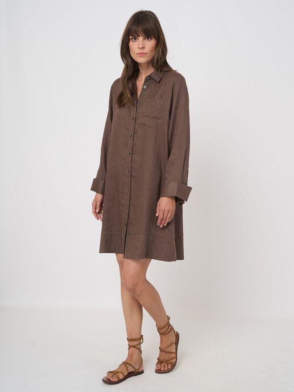 Women&rsquo;s pure linen shirt dress | repeat