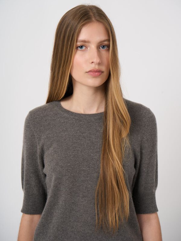 Slim Short-Sleeve Organic Cashmere Sweater
