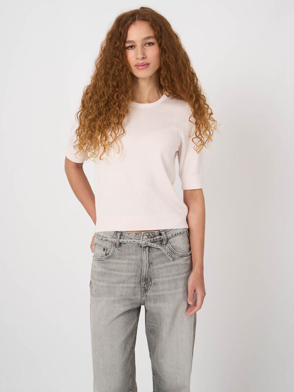 Fine-knit cotton-viscose sweater