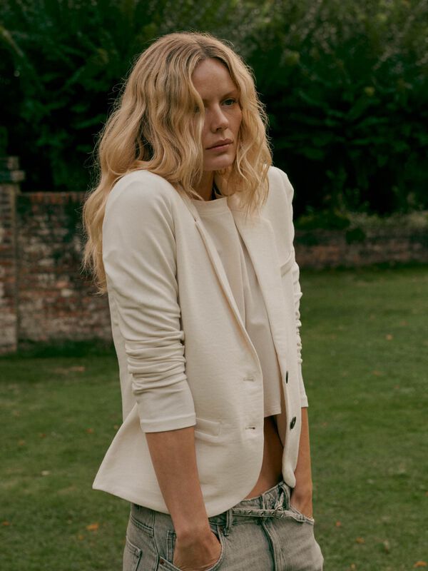 Tailored french terry sweatshirt blazer