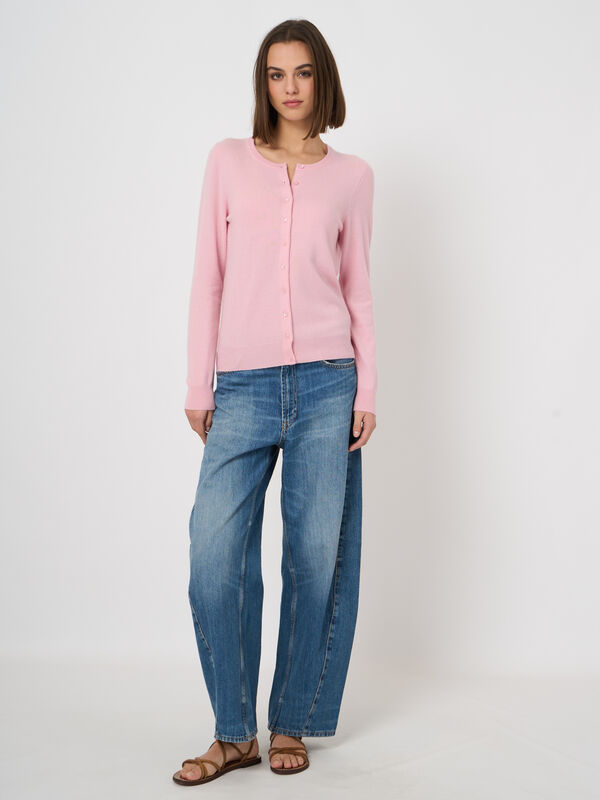 100% Cashmere fine-knit cardigan