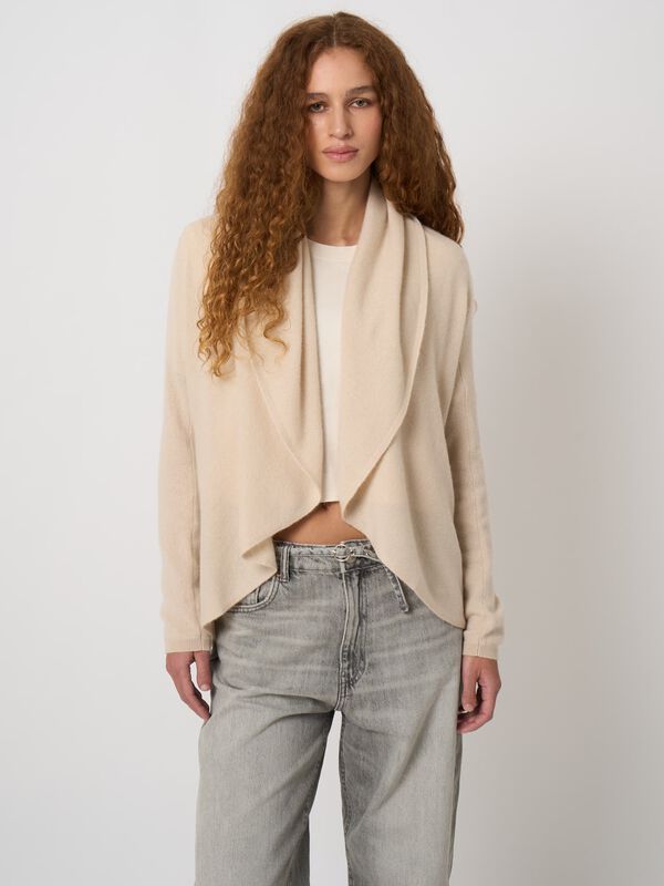 Shawl collar 100% organic cashmere cardigan
