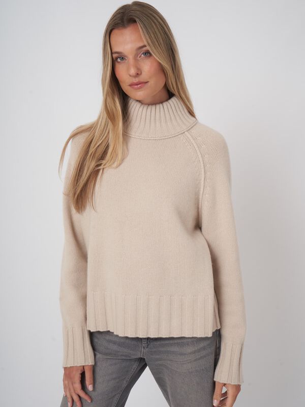 MOLLAYRA pull col montant navy 100% cachemire main image 1
