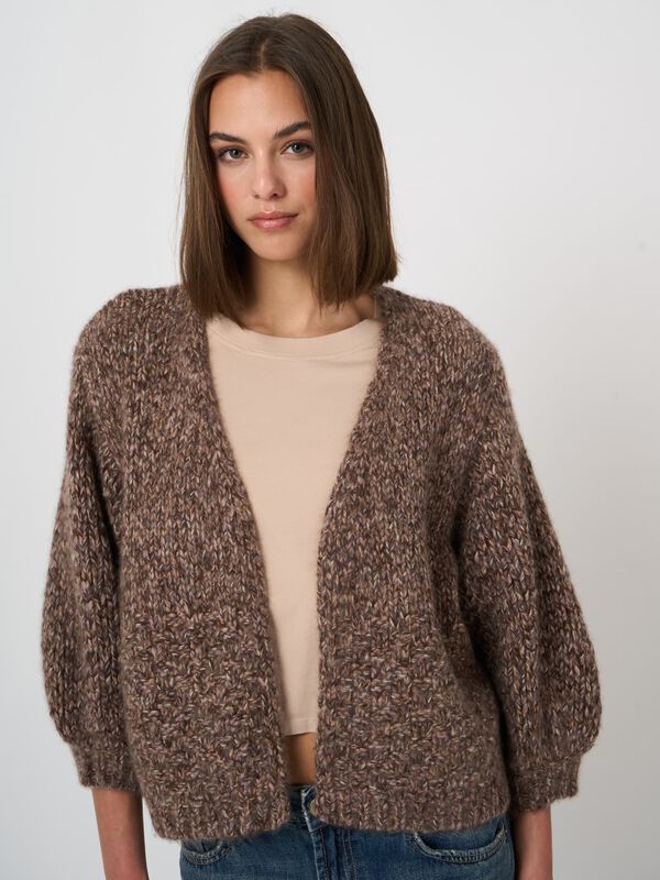 Open-Front Pure Cashmere Chunky V-Neck Cardigan
