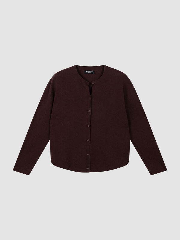 Organic Cashmere Cardigan with Dropped Shoulders