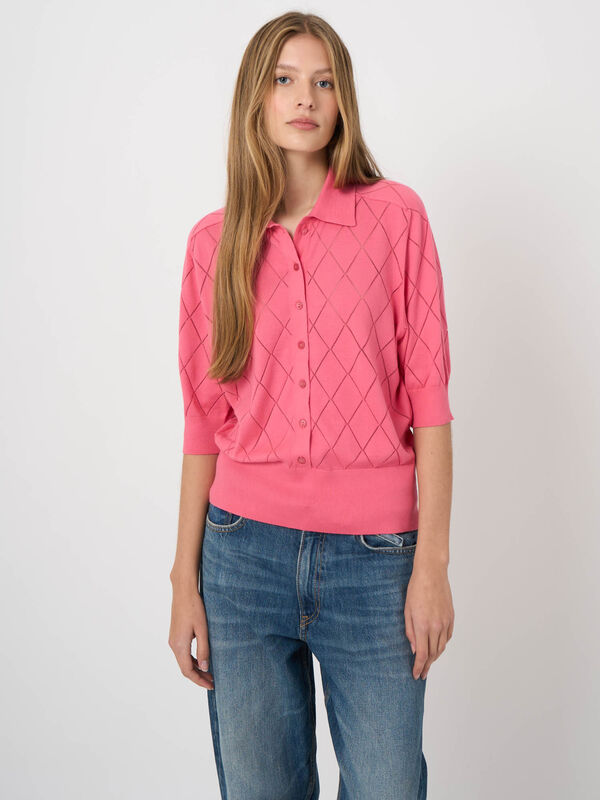 Superfine cotton polo knit