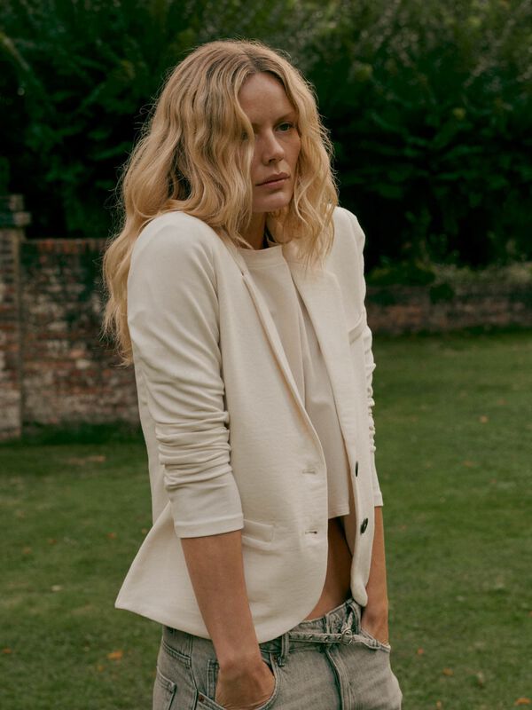 Tailored french terry sweatshirt blazer