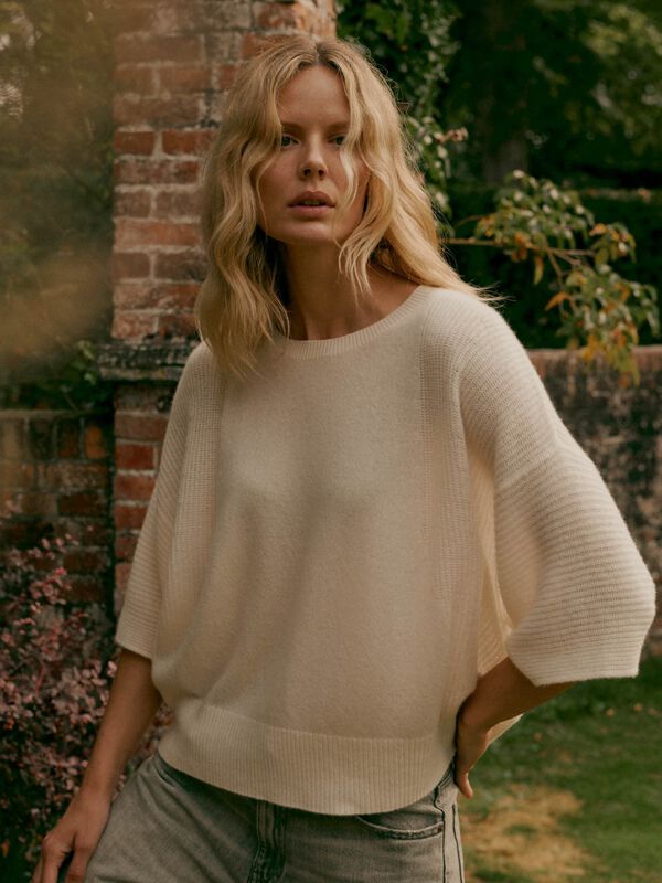 Oversized organic cashmere sweater